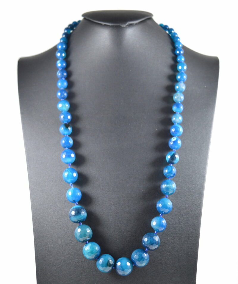 Collana a Scalare in Agata Blu