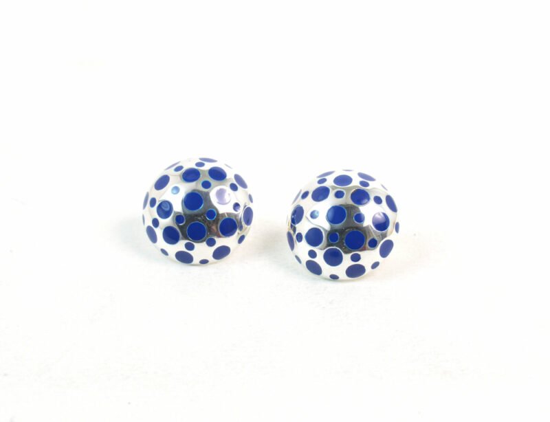 Orecchini Pois in Argento 925 e Smalto Blu - immagine 4