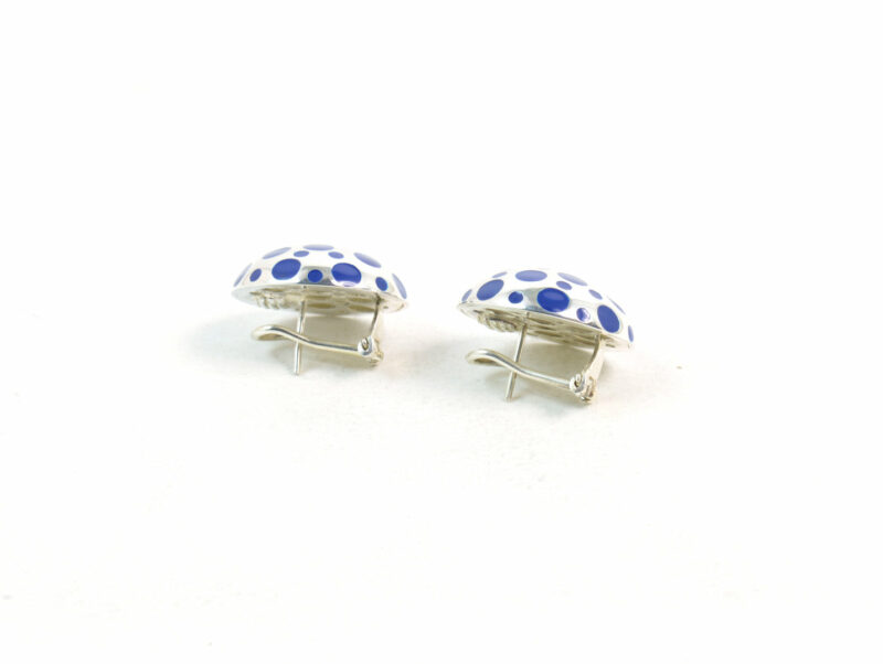 Orecchini Pois in Argento 925 e Smalto Blu - immagine 3