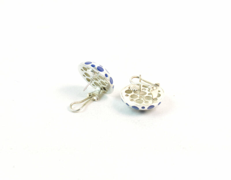 Orecchini Pois in Argento 925 e Smalto Blu - immagine 2