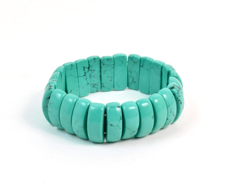 Bracciale Elasticizzato doppio elastico in Howlite Turchese