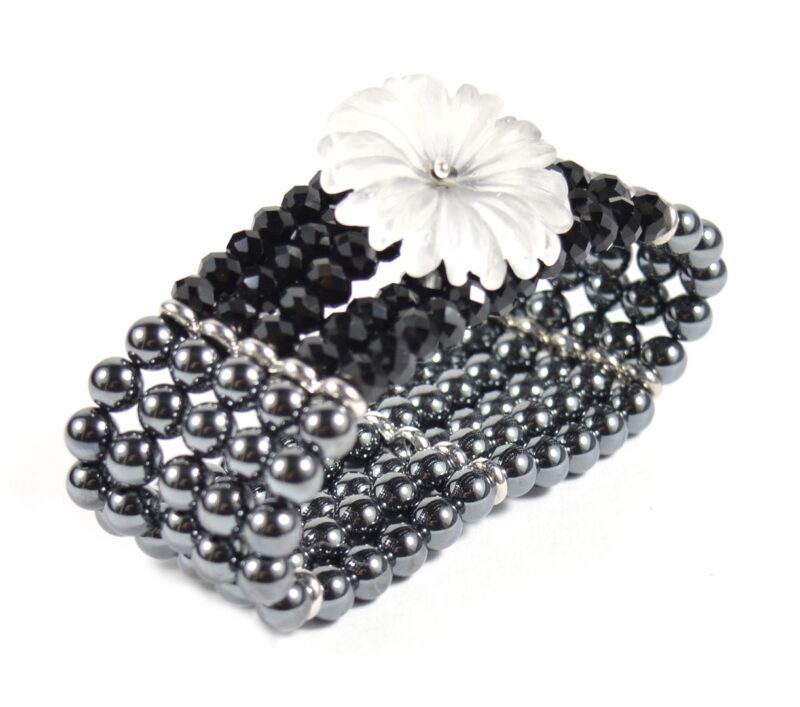 Bracciale Elasticizzato a 5 Fili in Ematite - immagine 2