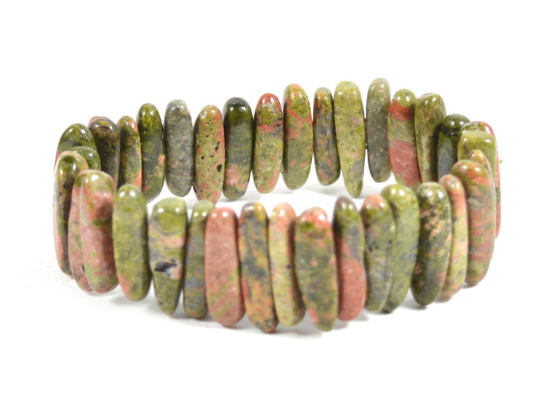 Bracciale Elasticizzato con doppio filo in Unakite - immagine 2