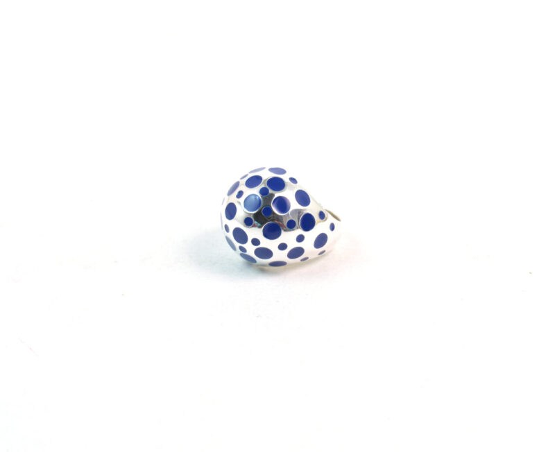 Anello Pois in Argento 925 e Smalto Blu - immagine 2