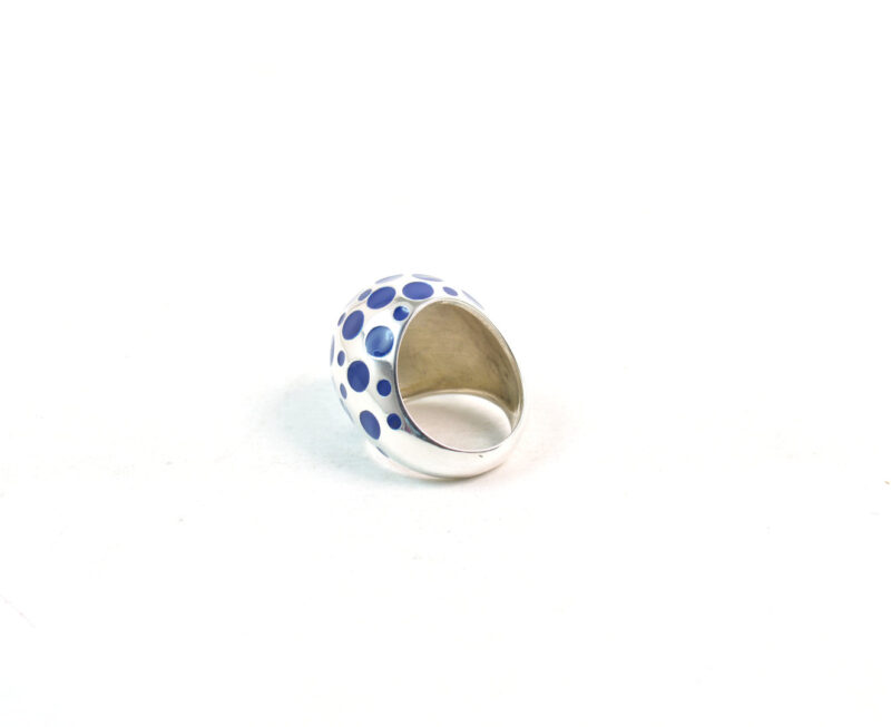 Anello Pois in Argento 925 e Smalto Blu - immagine 5