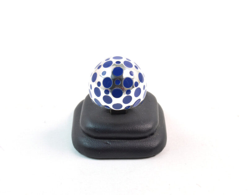 Anello Pois in Argento 925 e Smalto Blu - immagine 4