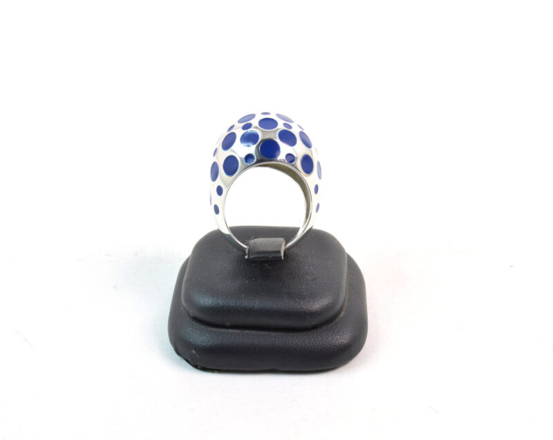 Anello Pois in Argento 925 e Smalto Blu - immagine 3