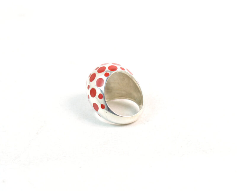 Anello Pois in Argento 925 e Smalto Rosso - immagine 5