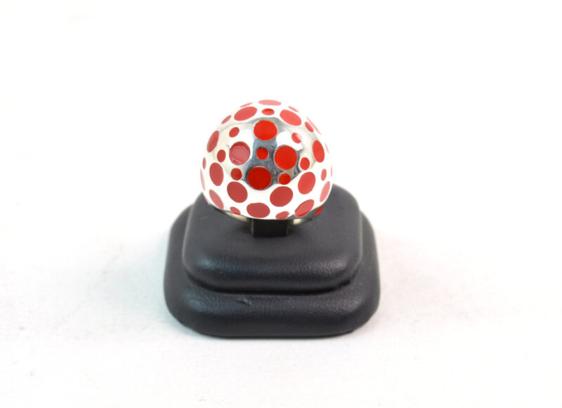 Anello Pois in Argento 925 e Smalto Rosso - immagine 4