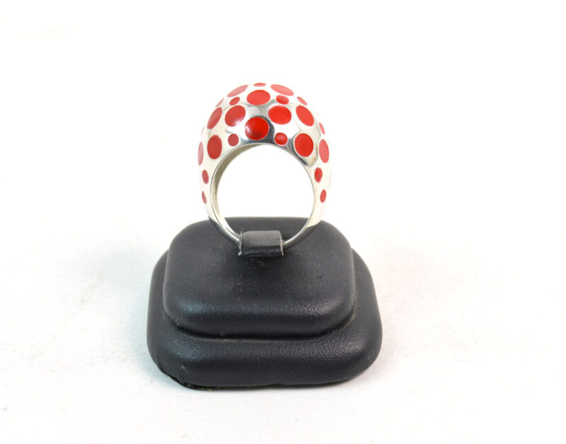 Anello Pois in Argento 925 e Smalto Rosso - immagine 3