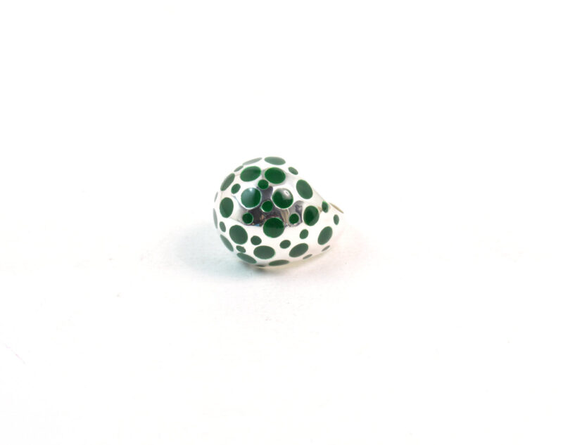 Anello Pois in Argento 925 e Smalto Verde - immagine 5