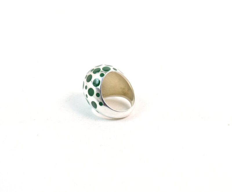 Anello Pois in Argento 925 e Smalto Verde - immagine 4