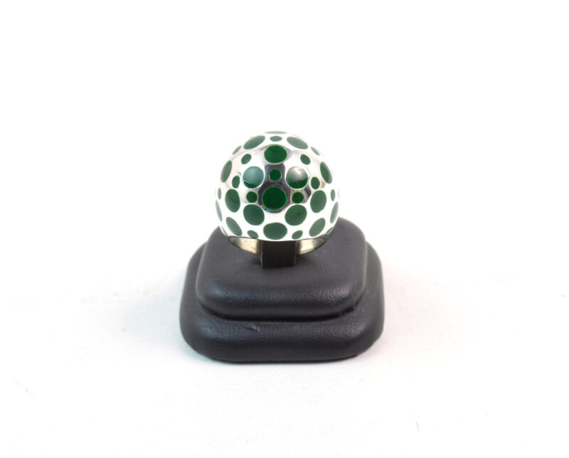 Anello Pois in Argento 925 e Smalto Verde - immagine 3