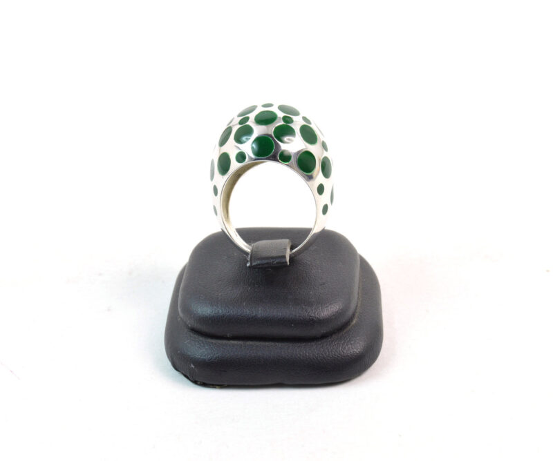 Anello Pois in Argento 925 e Smalto Verde - immagine 2